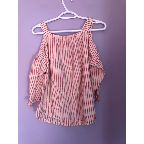 Madewell Cold-Shoulder Top in Red Stripe - Picture 5 of 5